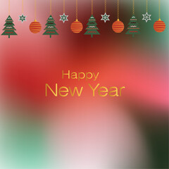 Happy New Year vector design, colorful illustration, gradient background.