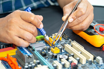 Repairing and upgrade circuit mainboard of notebook, electronic, computer hardware and technology...