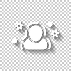 Immune system, antivirus protection, simple medical icon. White icon with shadow on transparent background