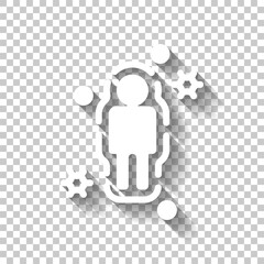 Immune system, antivirus protection, simple medical icon. White icon with shadow on transparent background