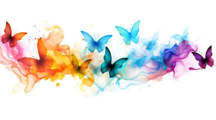 Colorful and smoky butterflies painting