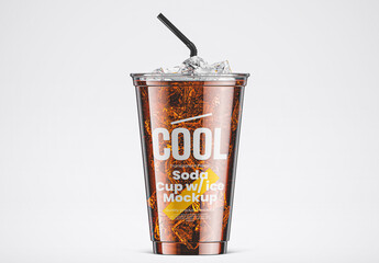 Transparent Soda Cup Mockup