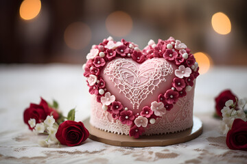 Obraz na płótnie Canvas Heart-Shaped Cake Toppers