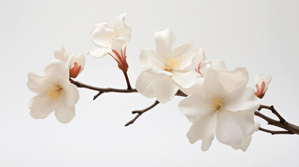 Naklejka na ściany i meble A solitary cherry blossom adorned branch