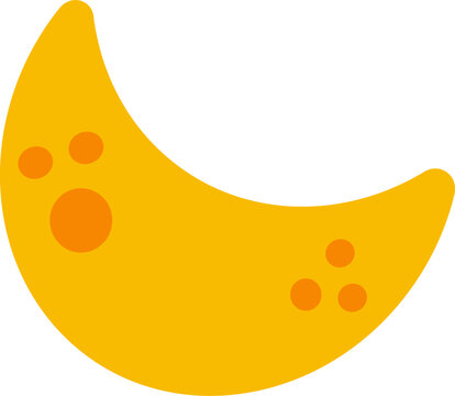 cute crescent moon icon with flat style