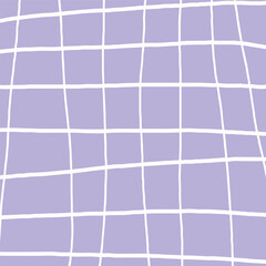 Cute purple checkered hand drawn pattern. Nice pastel baby background made in vector. Cottagecore cabincore Plaid geometrical simple texture. Crossing lines. Abstract cute delicate pattern