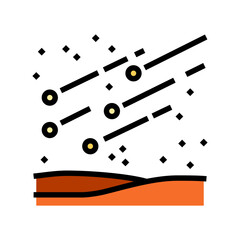 meteor shower space exploration color icon vector. meteor shower space exploration sign. isolated symbol illustration