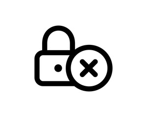 Closed lock and cross icon
