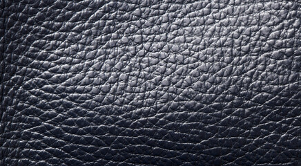 Black leather material texture for use as background.