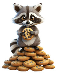 I got 99 Cookies cause a Bitch ate one - cute racoon funny sitting on a heap of cookies