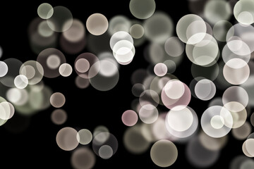 Bokeh lights effect on White, Grey, Pink color, Black Background, Abstract Blur, Glitter, Defocused, Seamless polka dot pattern , Creative, Illustration design, Christmas festival, New year festival
