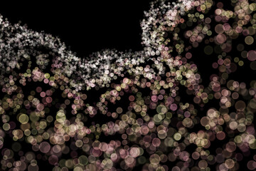 Bokeh lights effect on White, Pink, Violet, Green color, Black Background, Abstract Blur, Glitter, Defocused, Seamless polka dot pattern , Creative, Illustration design, Christmas, New year festival