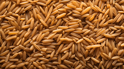 Fototapeta premium Full Frame of Brown Rice, Capturing the Beauty of Ripening Grains in Abundance.