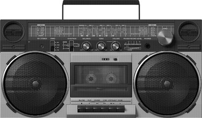 Retro halftone boom box  © Collective Offset