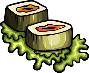 Sushi cartoon funny illustration