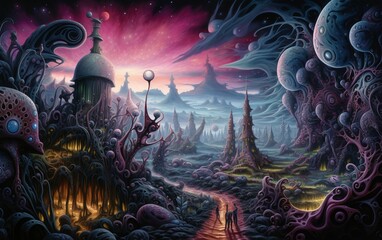 Otherworldly Dreamscape Highly Detailed Fantasy. - obrazy, fototapety, plakaty