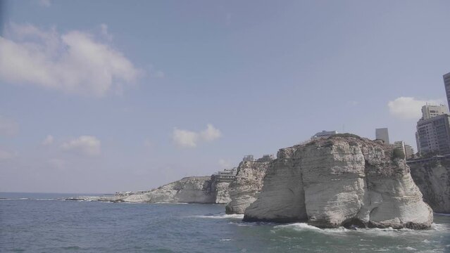 Lebanon Beirut Beach and skyline