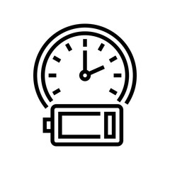 life span battery line icon vector. life span battery sign. isolated contour symbol black illustration
