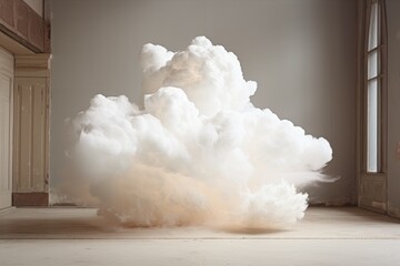 White cloud in the interior of a room