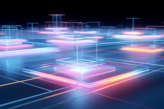 Holographic figures - Powered by Adobe