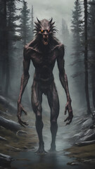 Creepy myth fantasy horror monster creature  - obrazy, fototapety, plakaty
