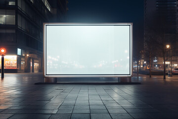 Urban Elegance: White Lightbox Billboards in Unique Framing