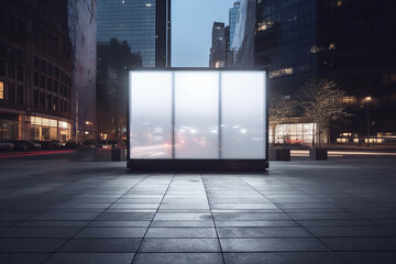 Urban Elegance: White Lightbox Billboards in Unique Framing