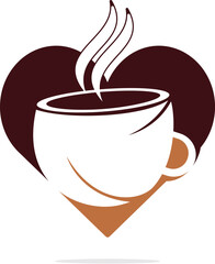Coffee love logo design concept template.