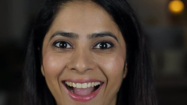 Close-up of female with broad smile - perfect  healthy toothy smile  happy girl  toothpaste ad  dental doctor ad. Beautiful well-groomed young woman close-up portrait - perfect teeth after dental c...