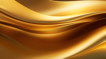 Wavy gold background with swirls. Pattern with overflows of caramel, butter or silk