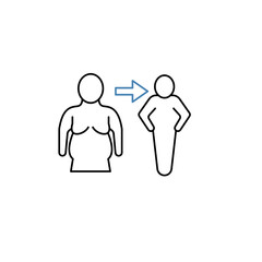 Lose weight concept line icon. Simple element illustration. Lose weight concept outline symbol design.