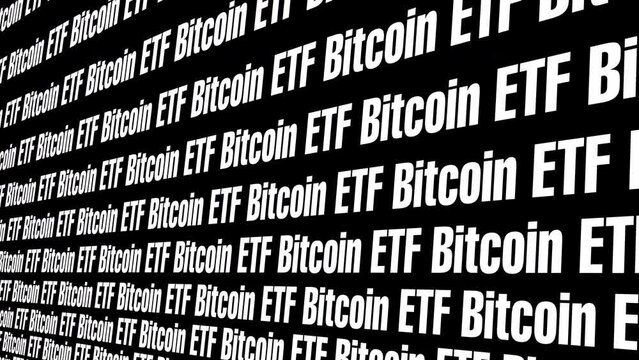 Bitcoin etf low risk investment fund for digital money on black background that can soar and bring high revenue and reward