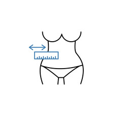 body measurements concept line icon. Simple element illustration. body measurements concept outline symbol design.