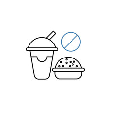 No food allowed concept line icon. Simple element illustration.No food allowed concept outline symbol design.