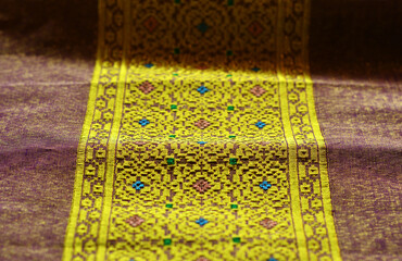 Silk fabric pattern is a kind of Thai woven fabric hand craft.