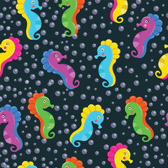 seamless pattern of seahorses in vector for,background,wallpaper,wrapping,fabric,cover,etc.