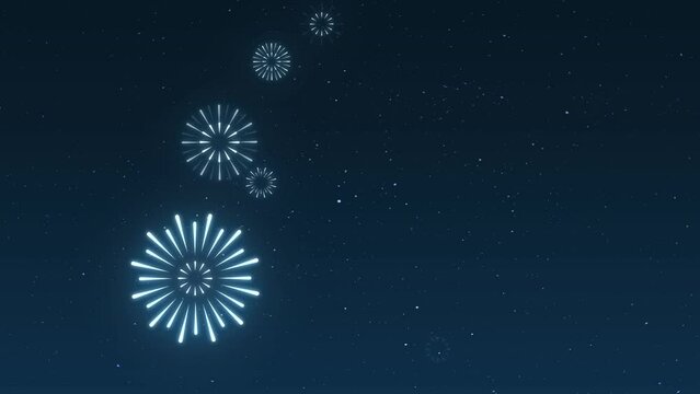 Fireworks display celebration flat baclground aesthetic design 4k