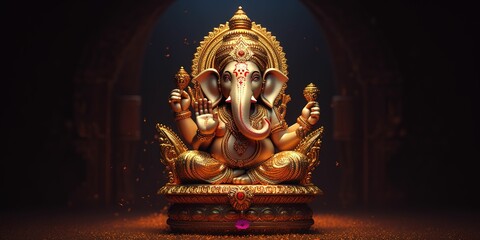Photograph of Lord Ganesha,generative ai