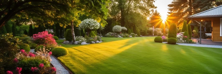 Tuinposter Beautiful manicured lawn © sid