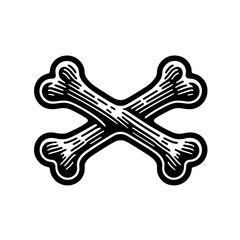 logotype of a bones, black and white, isolated	
