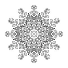 Vector luxury mandala template background and ornamental design for coloring page, greeting card, invitation, tattoo, floral mandala.



