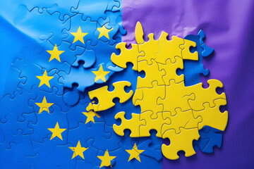 puzzle elements flag, European Union, EU flag,
