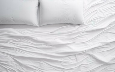 White bedding sheets and pillow backgro
