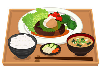 洋食_和風ハンバーグ定食　和風ハンバーグランチ