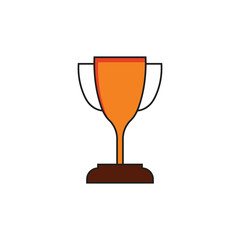 Championship trophy icon on white background. Educational, sports, trophy icon vector.