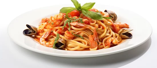 Poster Italian seafood pasta dish © AkuAku