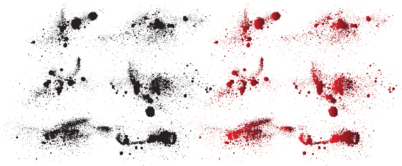 Deurstickers Dripping collection of black vector blood stain vector. Set of spotted red vector blood background. red ink splat background © bdvect1 