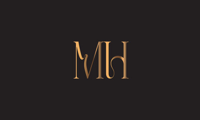 MH, HM , M , H , Abstract Letters Logo Monogram	