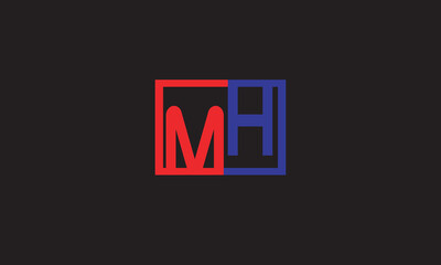 MH, HM , M , H , Abstract Letters Logo Monogram	