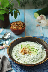 A traditional dish of Bulgarian cuisine - Snezhanka salad